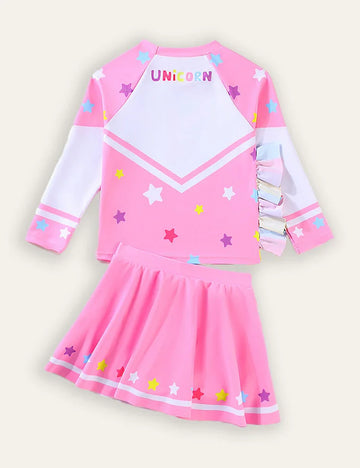 Unicorn Print Swimsuit Set